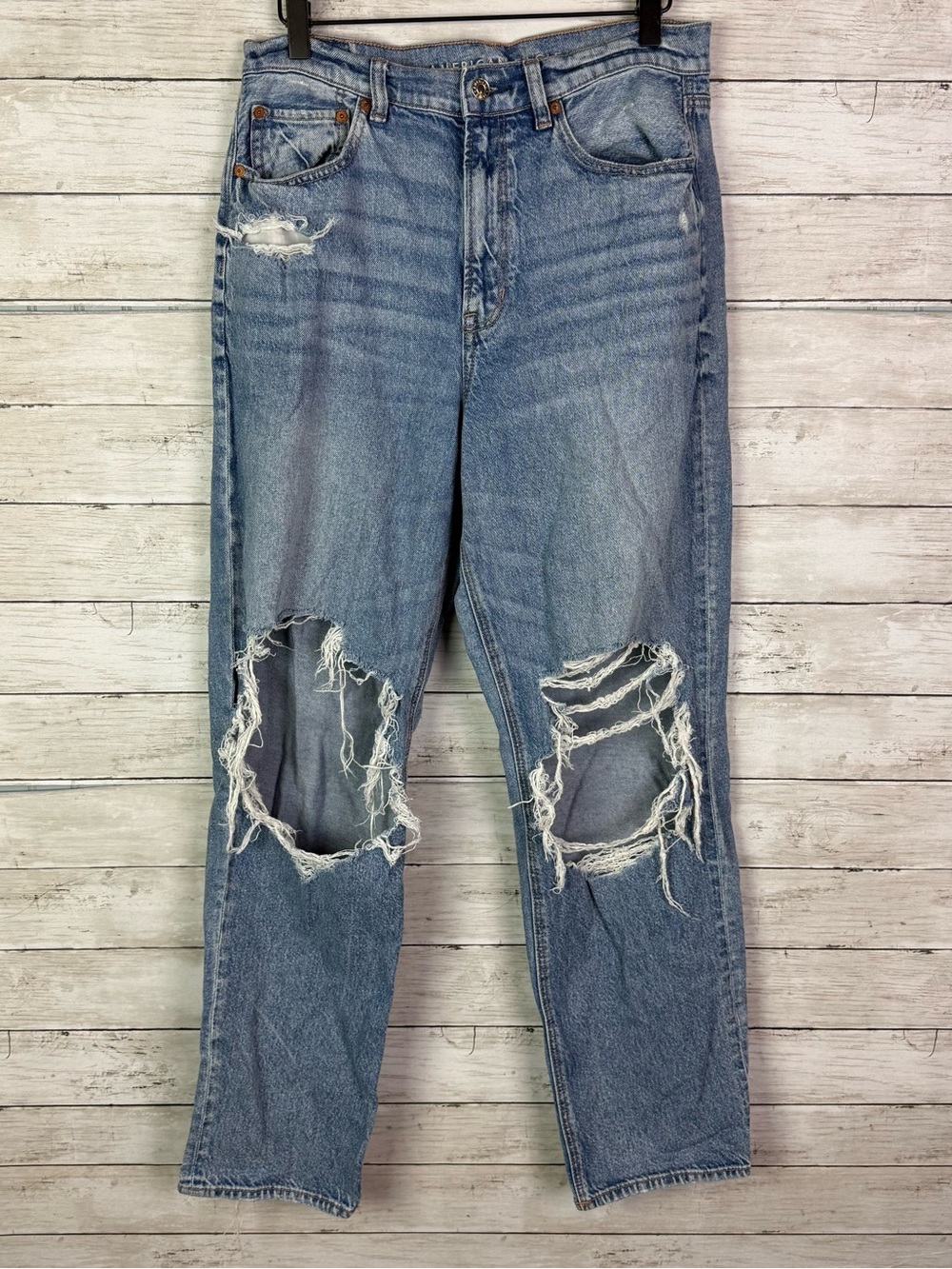 American Eagle Highest Rise Baggy Straight Jeans Size 10